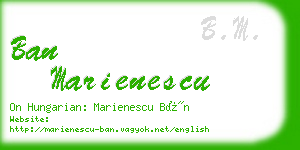 ban marienescu business card